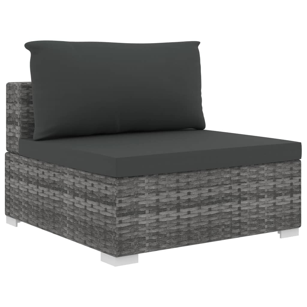 Vidaxl Set De Muebles De Jardín 5 Pzas Y Cojines Ratán Sintético Gris_4