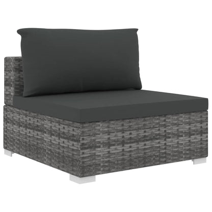 Vidaxl Set De Muebles De Jardín 5 Pzas Y Cojines Ratán Sintético Gris_4