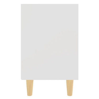 Mesitas De Noche Patas Madera Maciza Blanca 2 Uds 40x30x50 Cm_4