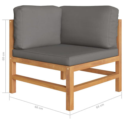 Vidaxl Set De Muebles De Jardín 8 Pzas Madera De Teca Y Cojines Gris_2