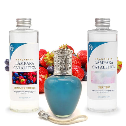 Pack Ahorro Lámpara Catalítica Aqua Marina + Fragancia Summer Fruits 500ml + Limpiador Neutro 200ml + Mecha De Repuesto_0