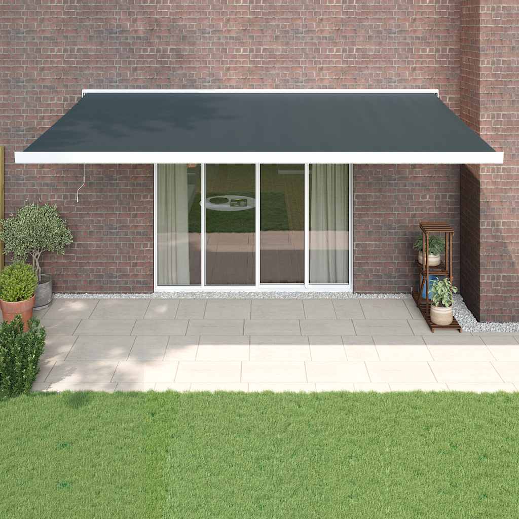 Toldo Retráctil Aluminio Y Tela Gris Antracita 5x3 M_1