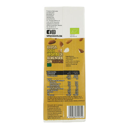 Bebida Vegetal De Almendra 0% Azúcar Bio, 1L Ecocesta