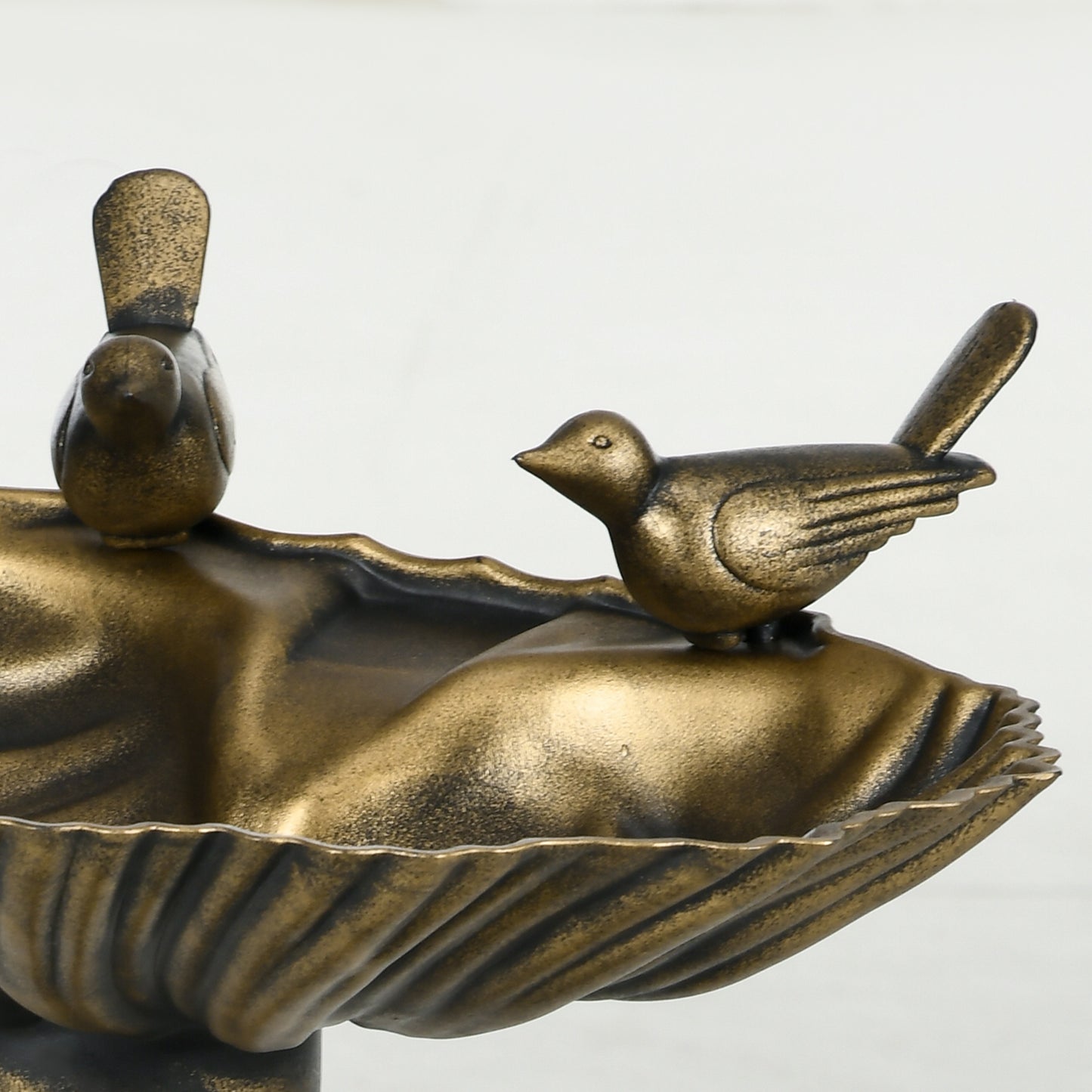 Outsunny Baño Para Pájaros De Jardín Exterior 81 Cm Con Diseño De Concha Bronce_3