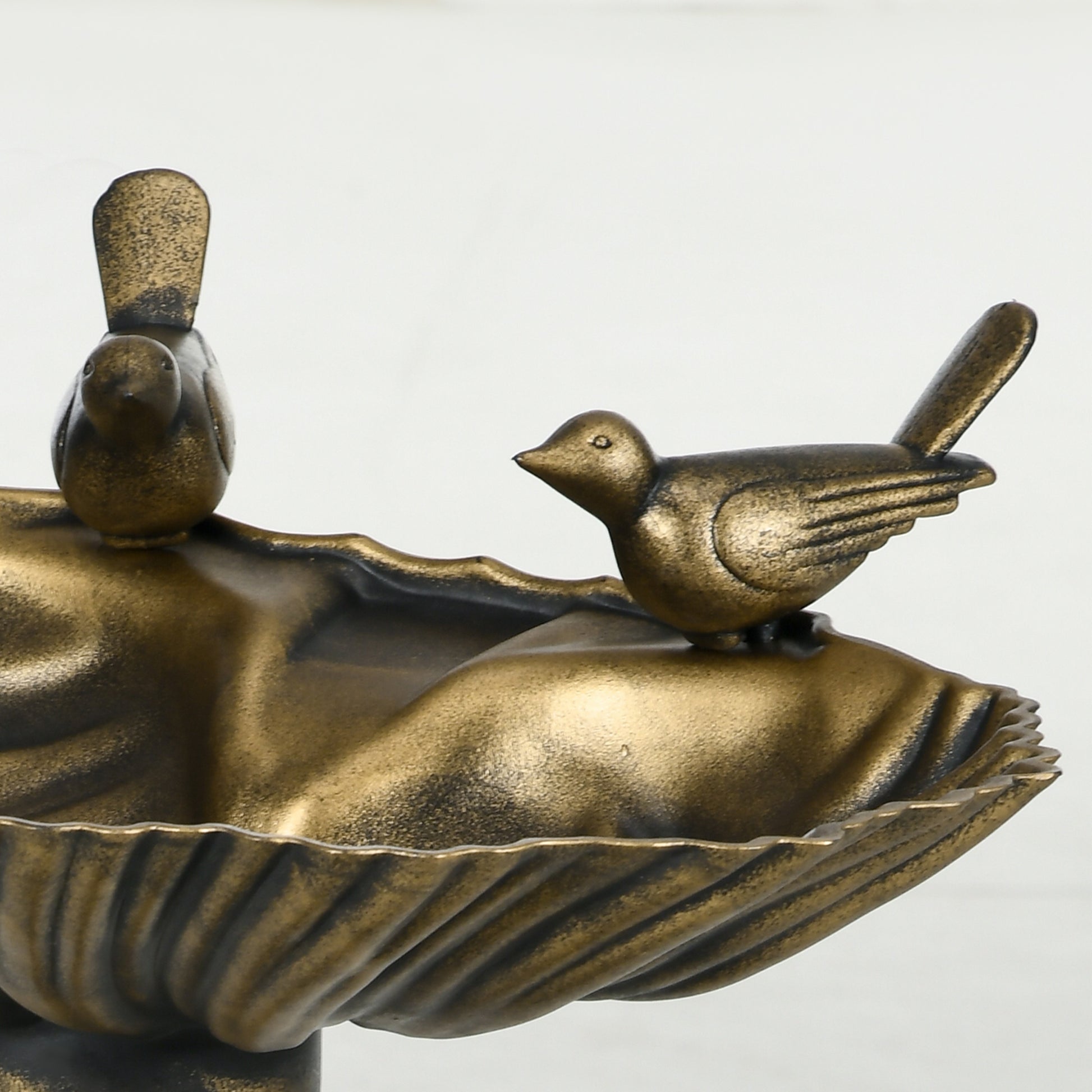 Outsunny Baño Para Pájaros De Jardín Exterior 81 Cm Con Diseño De Concha Bronce_3