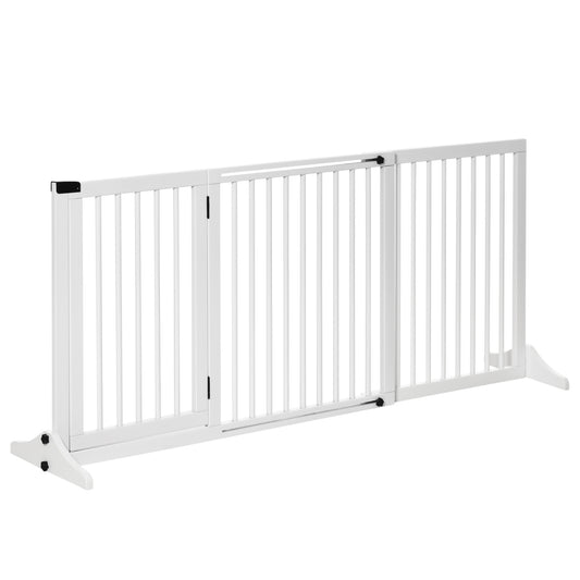 Pawhut Barrera De Seguridad Para Perros Extensible 113-166x36x71 Cm Blanco_0