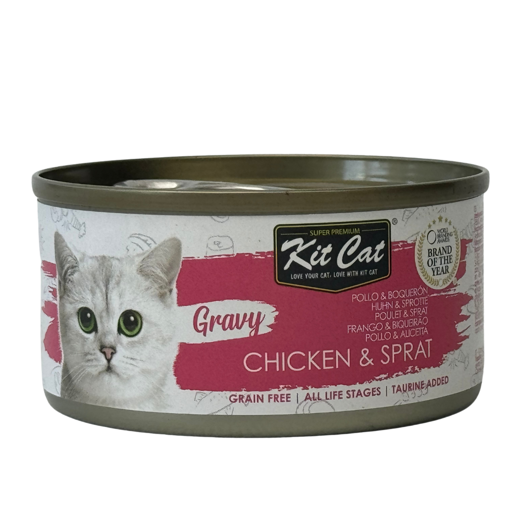 Kit Cat Lata Gravy - Pollo & Boquerón 70 g Comida húmeda para gatos en salsa