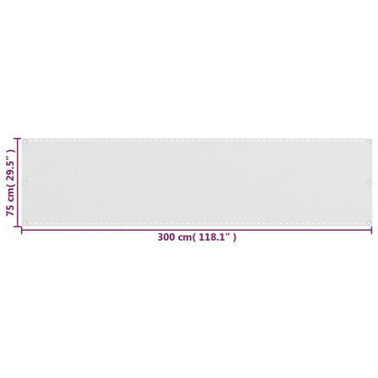 Vidaxl Toldo Para Balcón Hdpe Blanco 75x300 Cm_4