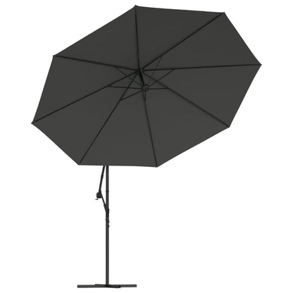 Sombrilla Voladiza Luces Led Y Poste De Metal Antracita 350 Cm_3