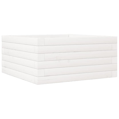 Jardinera De Madera Maciza De Pino Blanco 50x50x23 Cm_0