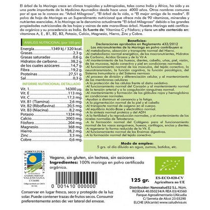 Moringa en polvo ECO 125 g, Salud Viva