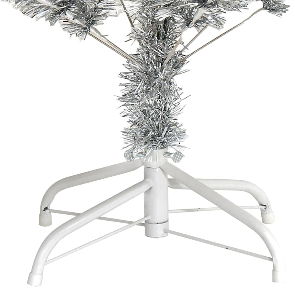 Vidaxl Árbol De Navidad Artificial Con Soporte Plateado Pet 120 Cm_4