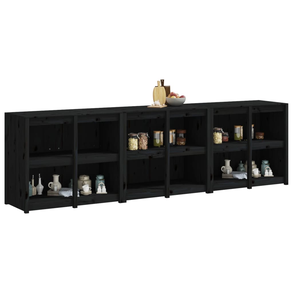 Muebles De Cocina De Exterior 3 Pzas Madera Maciza Pino Negro_2