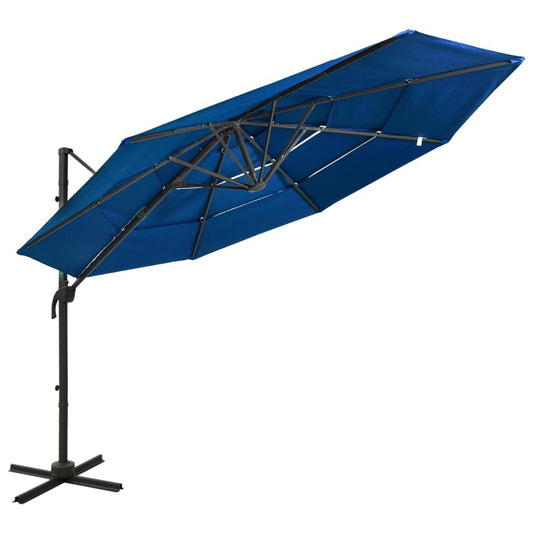 Vidaxl Sombrilla Jardín De 4 Niveles Palo Aluminio Azul Celeste 3x3 Cm_0