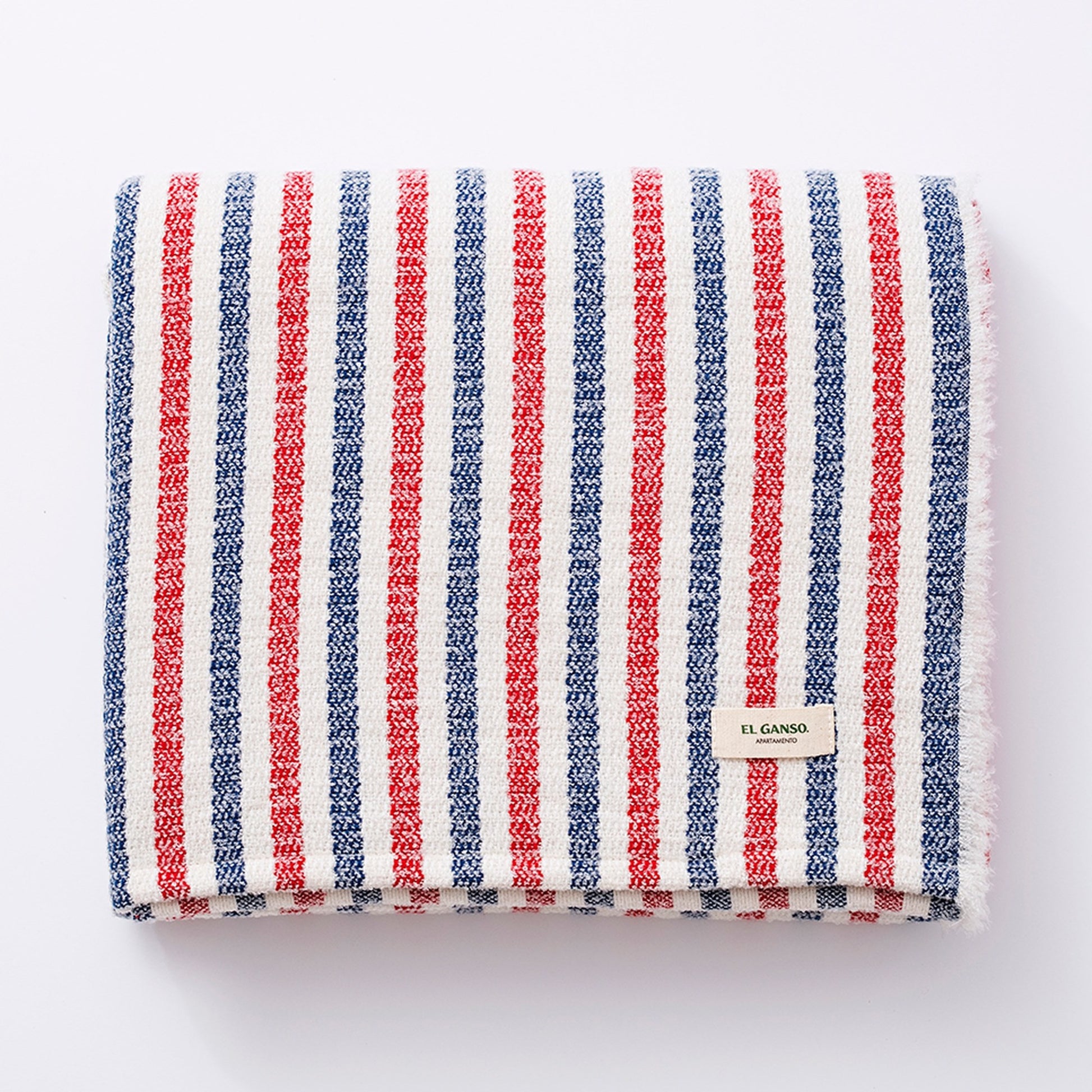 Manta De Punto 140x190cm Acrílico 340gr En Hilo Teñido Cuadros El Ganso