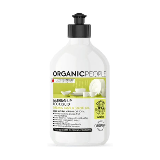 Líquido lavavajillas ecológico- Aloe y aceite de oliva orgánicos Organic People 500ml