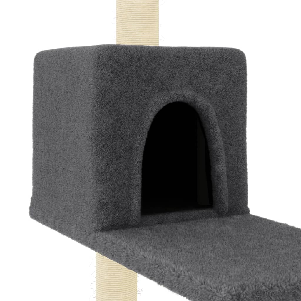Rascador Para Gatos Con Postes De Sisal Gris Oscuro 95 Cm_5