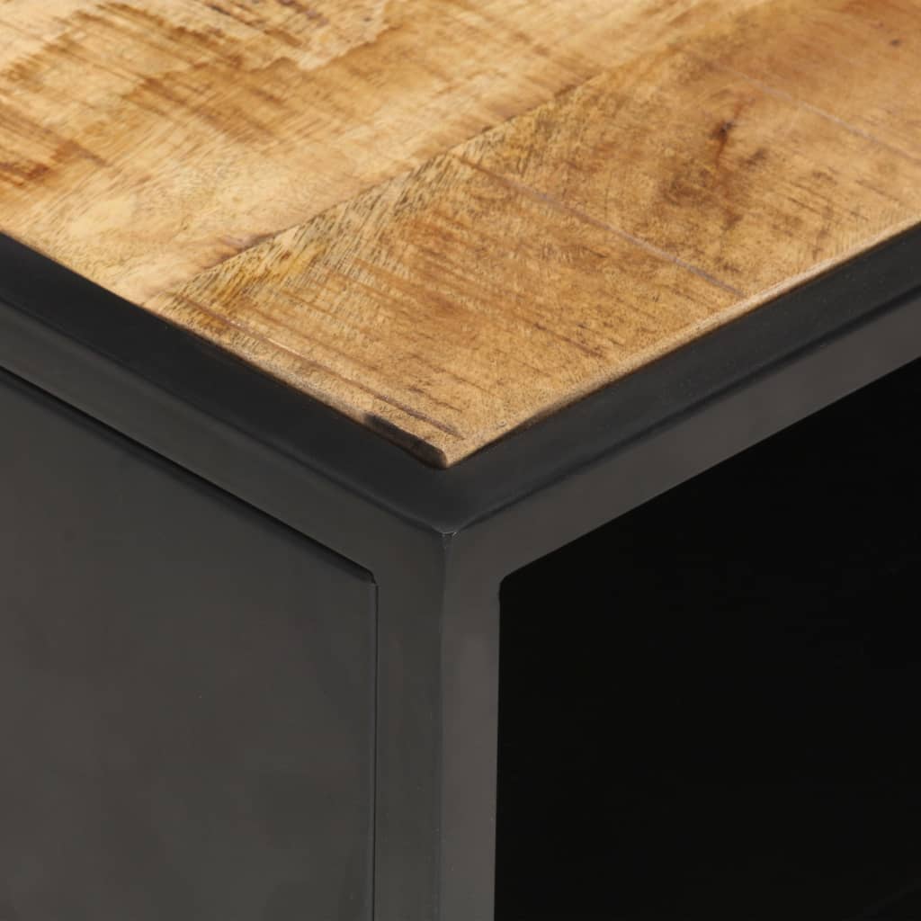Mueble De Tv Puerta Tallada Madera De Mango Rugosa 90x55x36 Cm_3