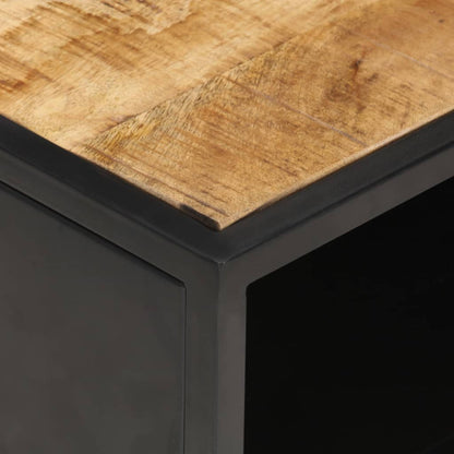 Mueble De Tv Puerta Tallada Madera De Mango Rugosa 90x55x36 Cm_3