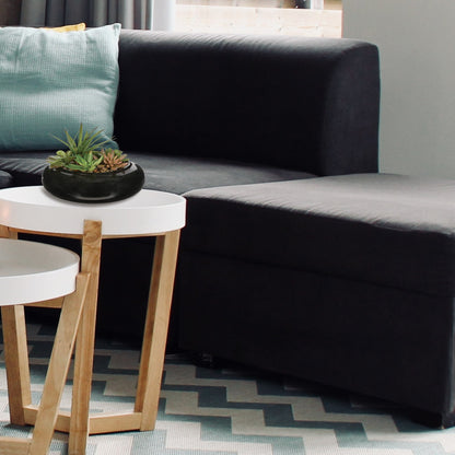 Composición De Centro: Surtido De Plantas Con Florero De Cerámica D20xh6_3