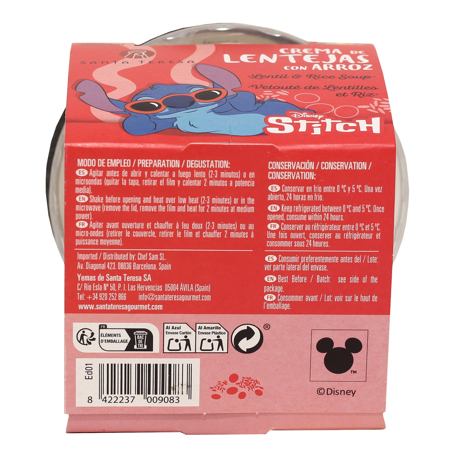 Santa Teresa - Crema De Lentejas Con Arroz Disney. Con Aceite De Oliva Virgen Extra.  280g_4