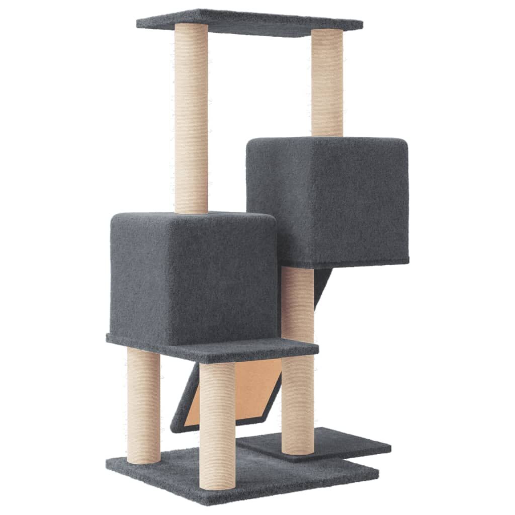 Vidaxl Rascador Para Gatos Con Postes De Sisal Gris Oscuro 82 Cm_4