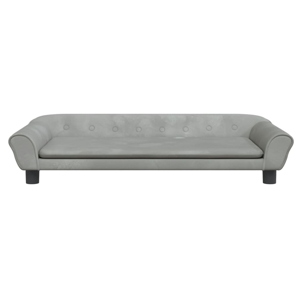 Cama Para Perros De Terciopelo Gris Claro 100x50x21 Cm / Vetonek_0