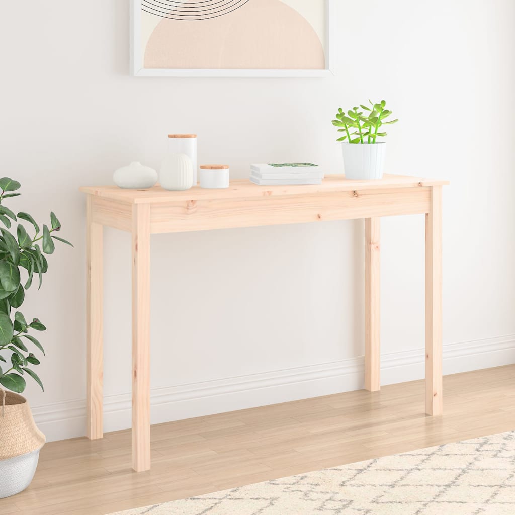 Mesa Consola Madera Maciza De Pino 110x40x75 Cm_1