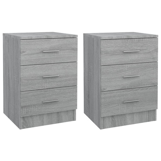 Mesitas De Noche 2 Uds Madera Gris Sonoma 38x35x56 Cm_0