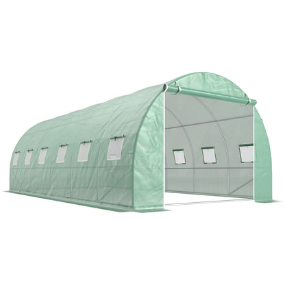 Invernadero De Jardín Outsunny Verde 12 Ventanas 6x3x2m_0