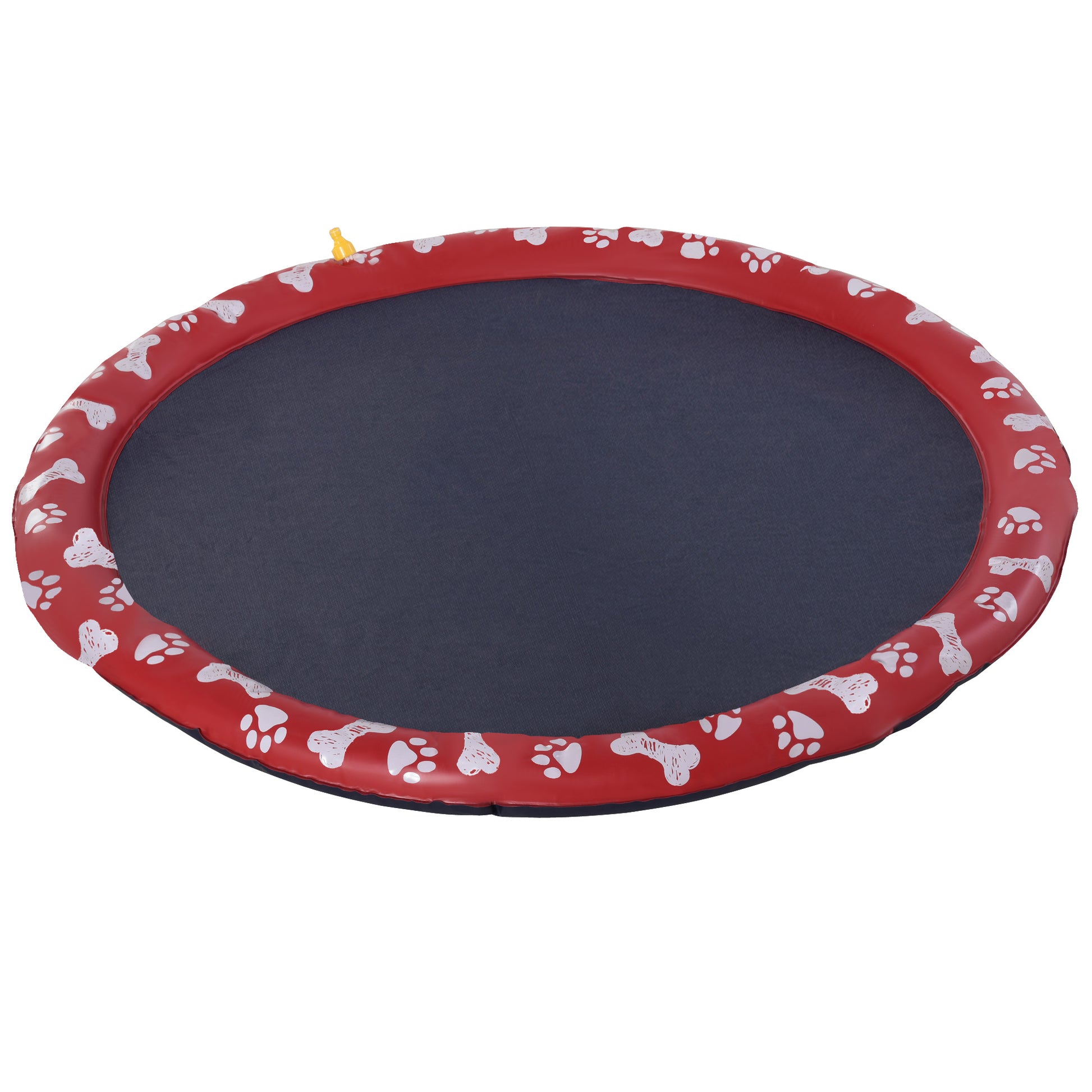 Pawhut Splash Pad Para Mascotas Ø170 Cm Con Bonito Estampado Rojo Y Azul_0