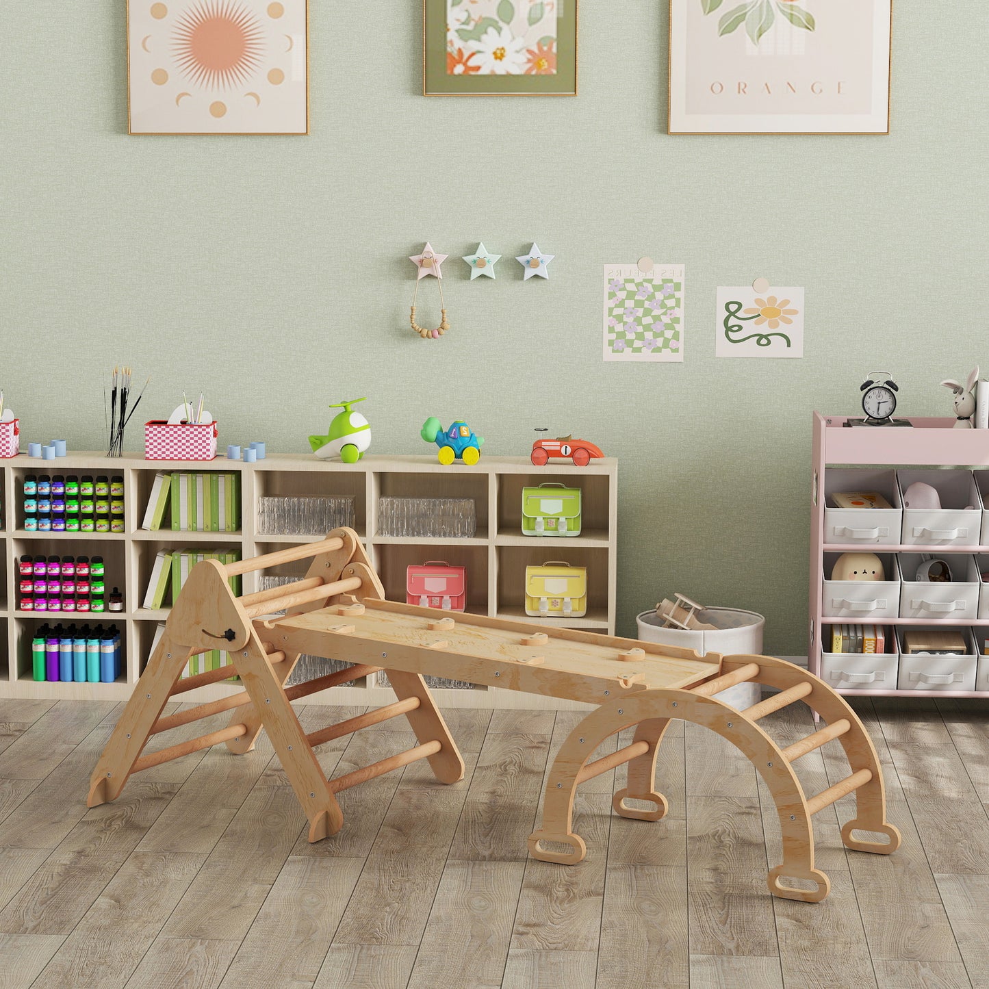 Aiyaplay 7 En 1 Triángulo De Escalada Montessori Con Arco Y Rampa 188x70 Cm_4