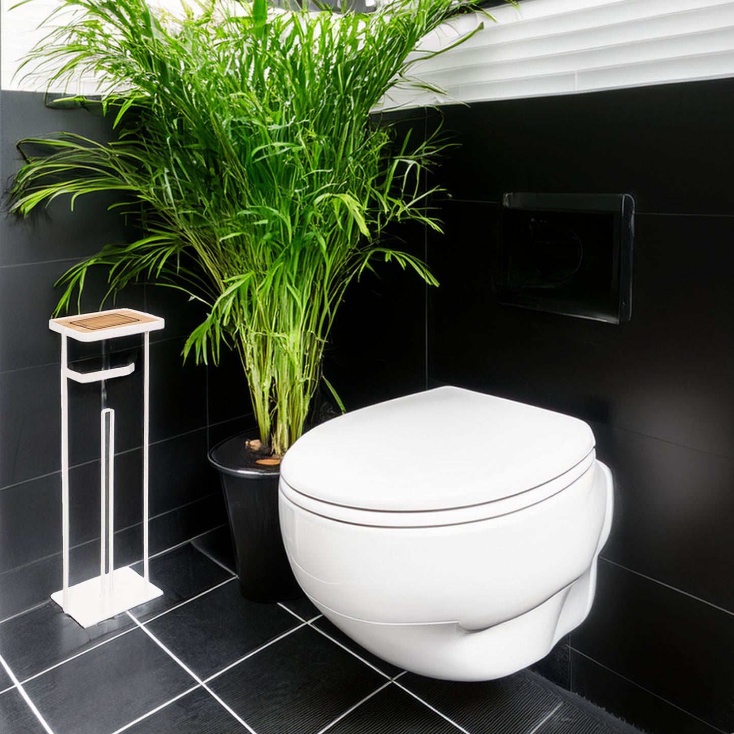 Wellhome - Soporte Para Papel Higiénico, Con Reserva Y Sporte Para Teléfono_2