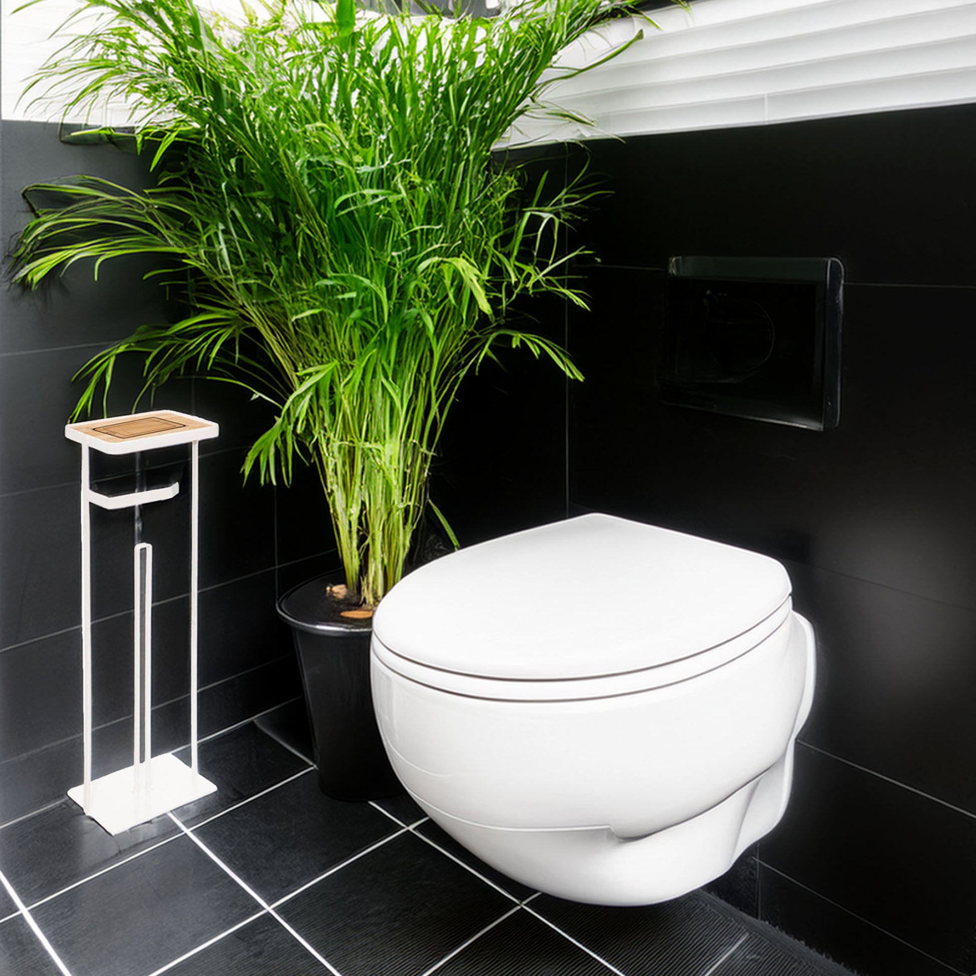 Wellhome - Soporte Para Papel Higiénico, Con Reserva Y Sporte Para Teléfono_2