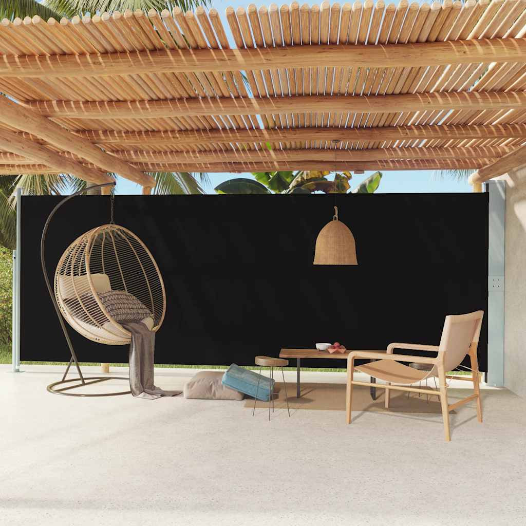 Vidaxl Toldo Lateral Retráctil De Jardín Negro 200x600 Cm_1