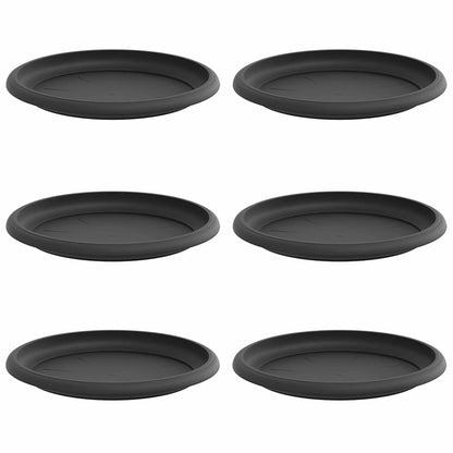 Bandeja Redonda Para Flores 6 Uds. Negro Ø 17,5 X 2 Cm Plástico_0