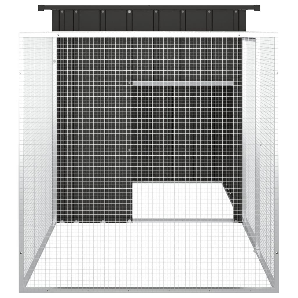 Vidaxl Jaula De Conejos Acero Galvanizado Antracita 200x91x100 Cm_3