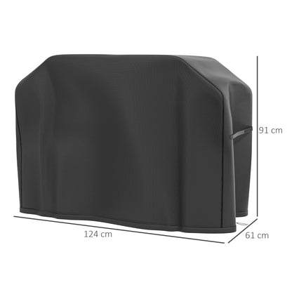 Outsunny Funda Para Barbacoa Rectangular Con Cordón 124x61x91 Cm Negro_2