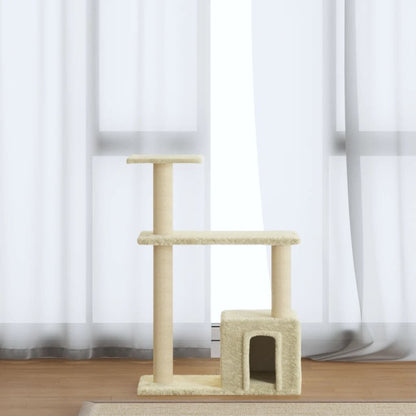 Vidaxl Rascador Para Gatos Con Postes De Sisal Crema 70 Cm_1