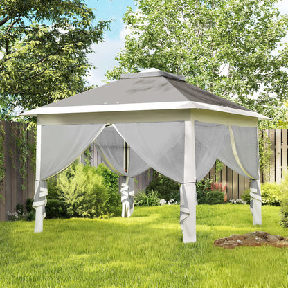 Outsunny Carpa Plegable 3,3x3,3 M Pop-up Altura Ajustable Doble Techo Anti-uv_1