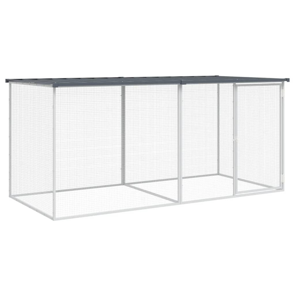 Vidaxl Gallinero Con Techo Acero Galvanizado Antracita 203x98x90 Cm_0