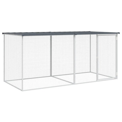 Vidaxl Gallinero Con Techo Acero Galvanizado Antracita 203x98x90 Cm_0