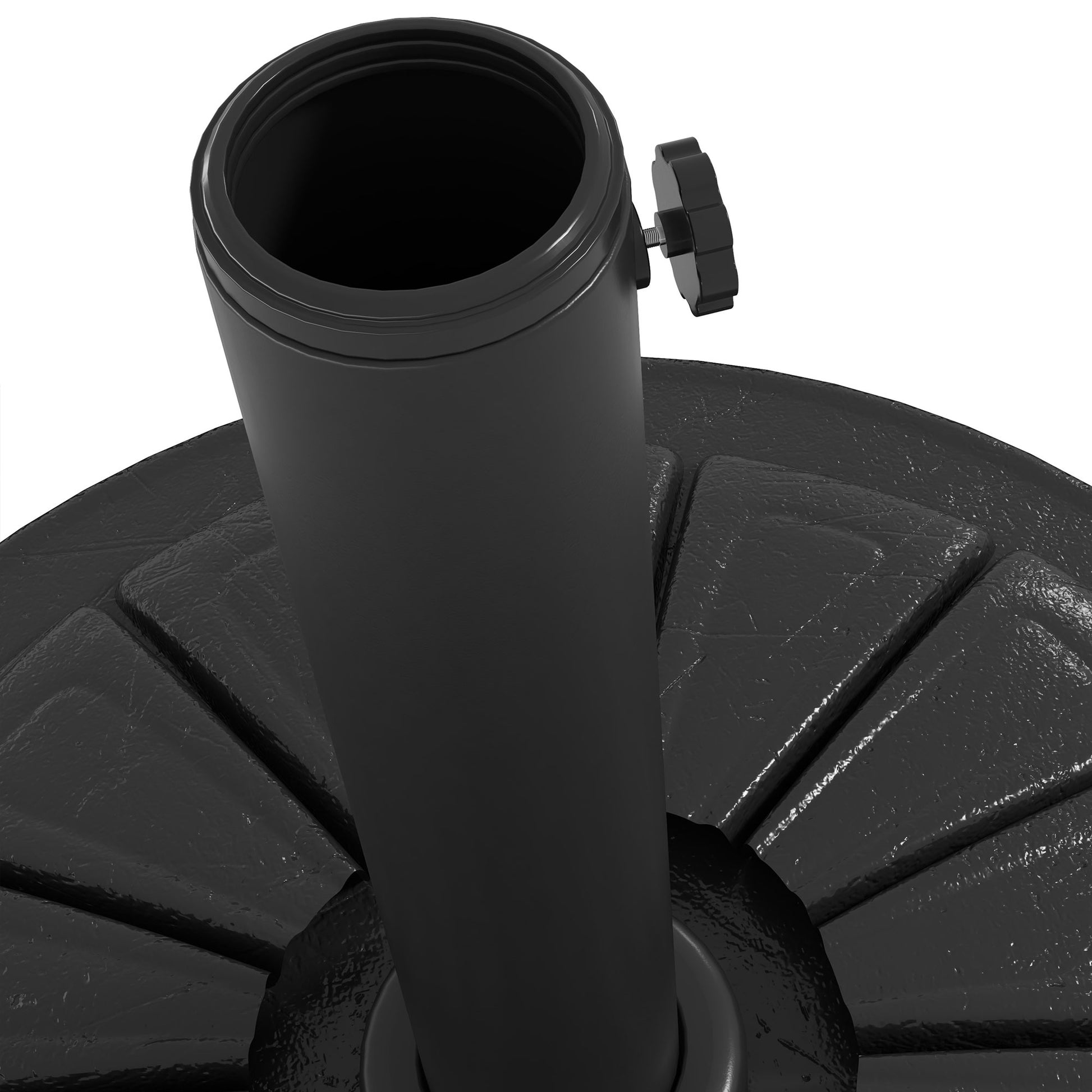 Outsunny Base De Sombrilla Redondo De Hdpe Peso 13 Kg Ø43x32 Cm Negro_3