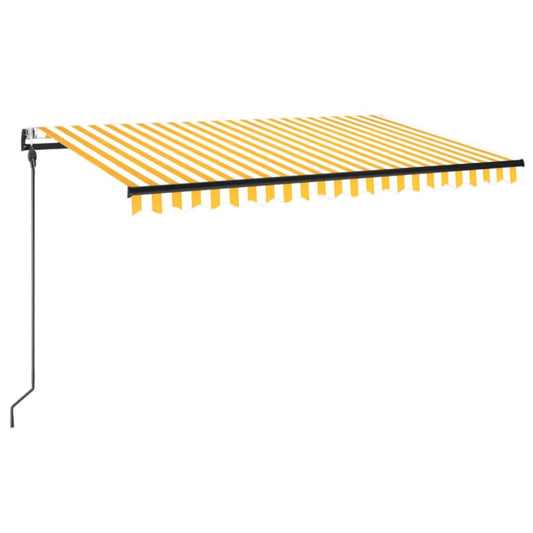 Toldo Retráctil Automático Amarillo Y Blanco 450x300 Cm_0