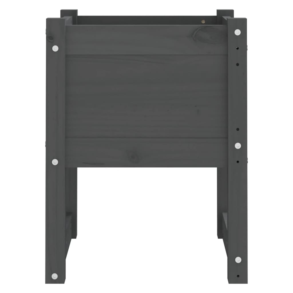 Jardinera 2 Unidades Madera Maciza De Pino Gris 40x40x52,5 Cm_4