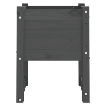 Jardinera 2 Unidades Madera Maciza De Pino Gris 40x40x52,5 Cm_4