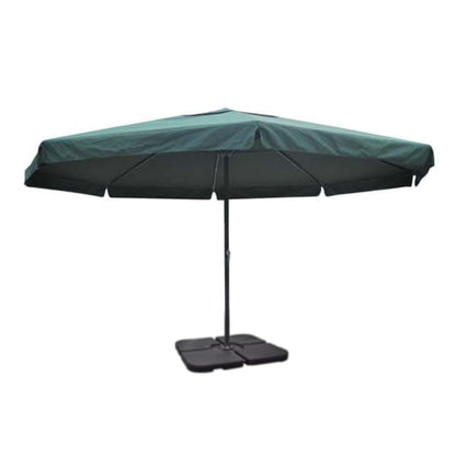 Vidaxl Sombrilla De Jardín Con Base Portátil Aluminio Verde_1