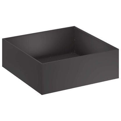 Macetero De Jardín Negro 40 X 40 X 20 Cm Acero Laminado En Frío_0
