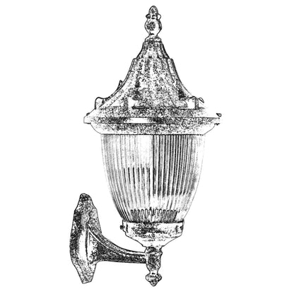 Aplique De Pared Para Exterior, Abs , Marrón, 30x26x50, Casquillo E 27 Max 60 W