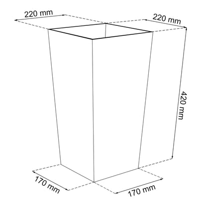 Maceta Alta 16,3 L Prosperplast Urbi Square Effect De Plástico Con Depósito En Color Gris Claro, 42 (alto) X 22 (ancho) X 22 (profundo) Cms_2